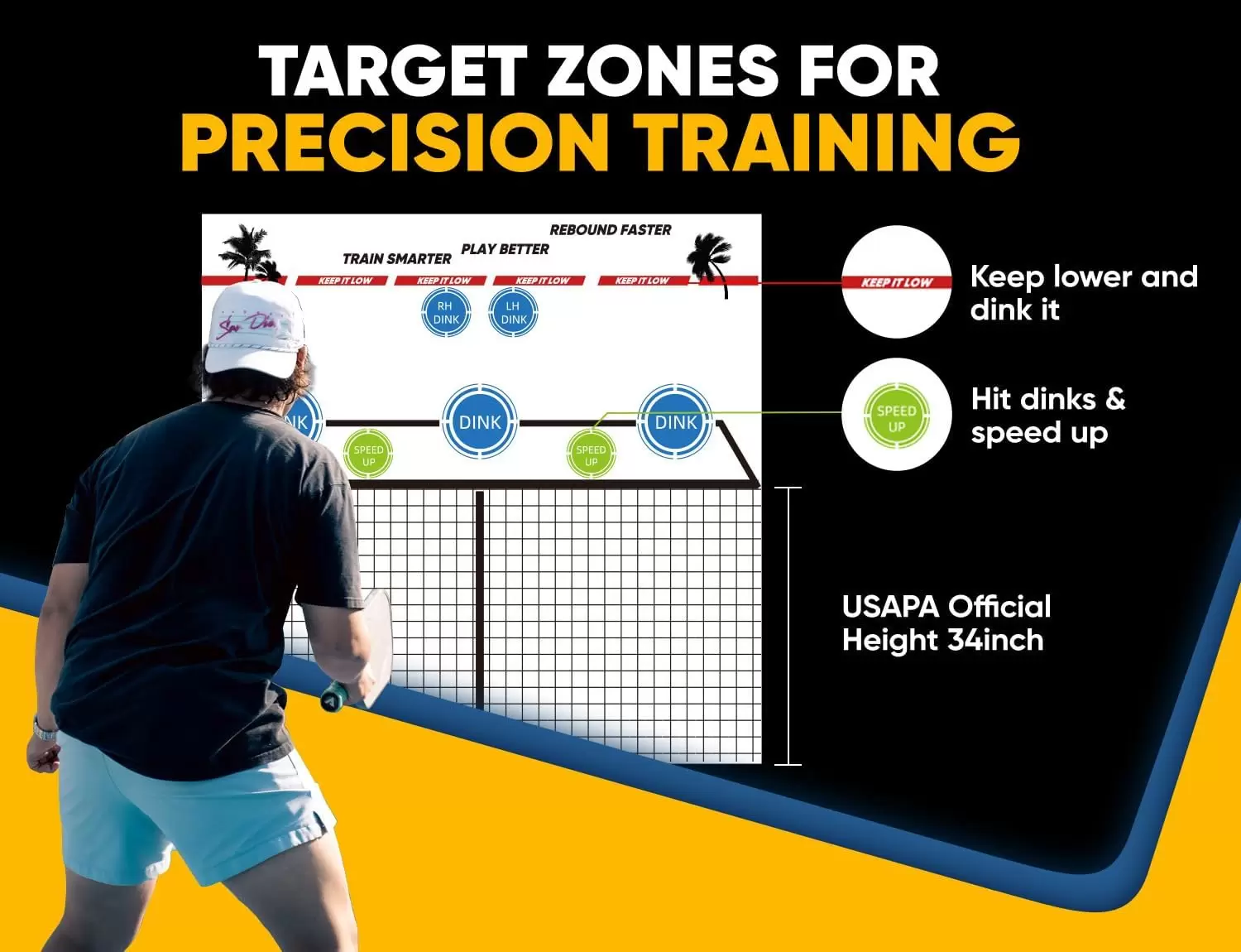 สนามพิคเคิลบอลเหล็ก 2-in-1 ขนาด 6*6 ฟุต