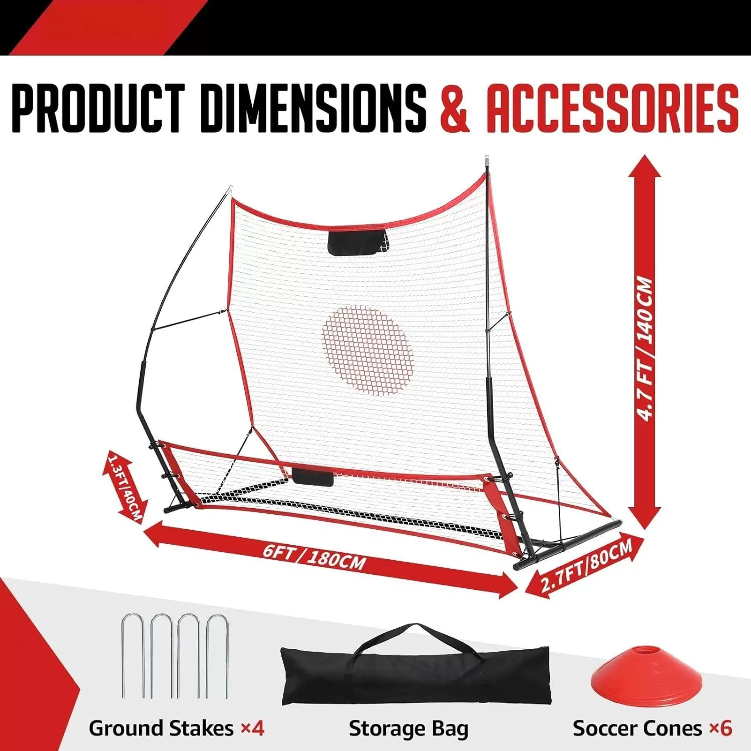 ตาข่ายฟุตบอลแบบสองด้าน สูงต่ำ เด้งกลับได้