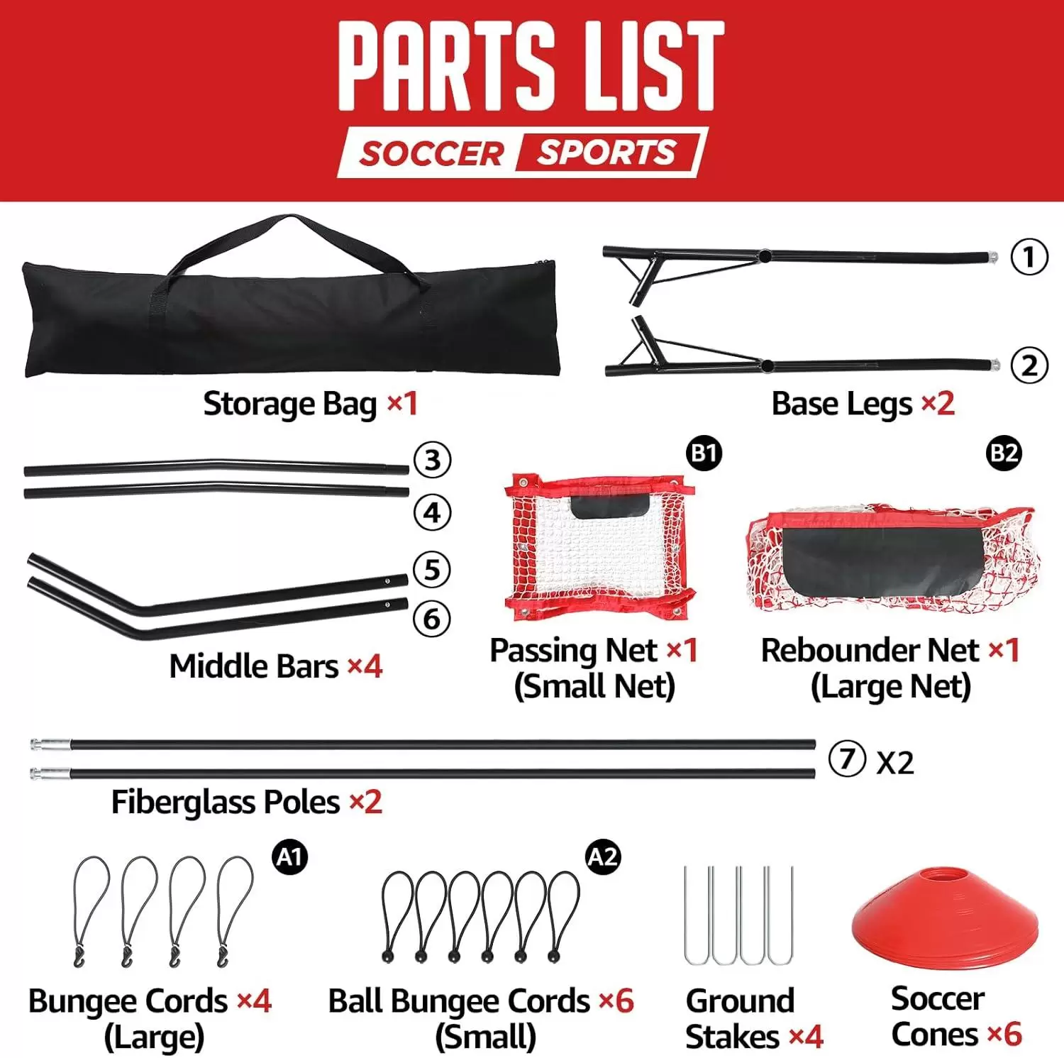 ตาข่ายฟุตบอลแบบสองด้าน สูงต่ำ เด้งกลับได้