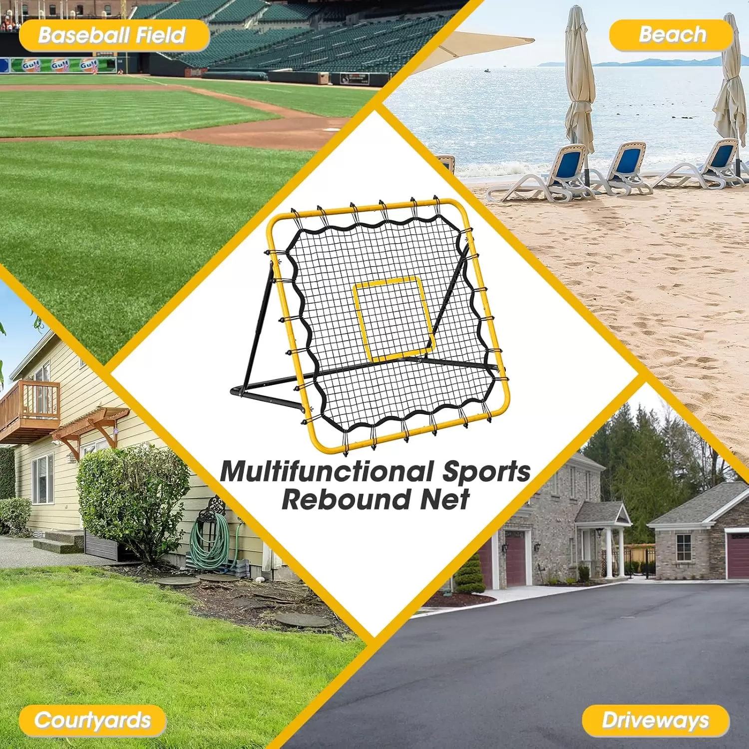 ตาข่ายรับลูกแบบปรับมุมได้สำหรับกีฬาหลายประเภท &Iota;