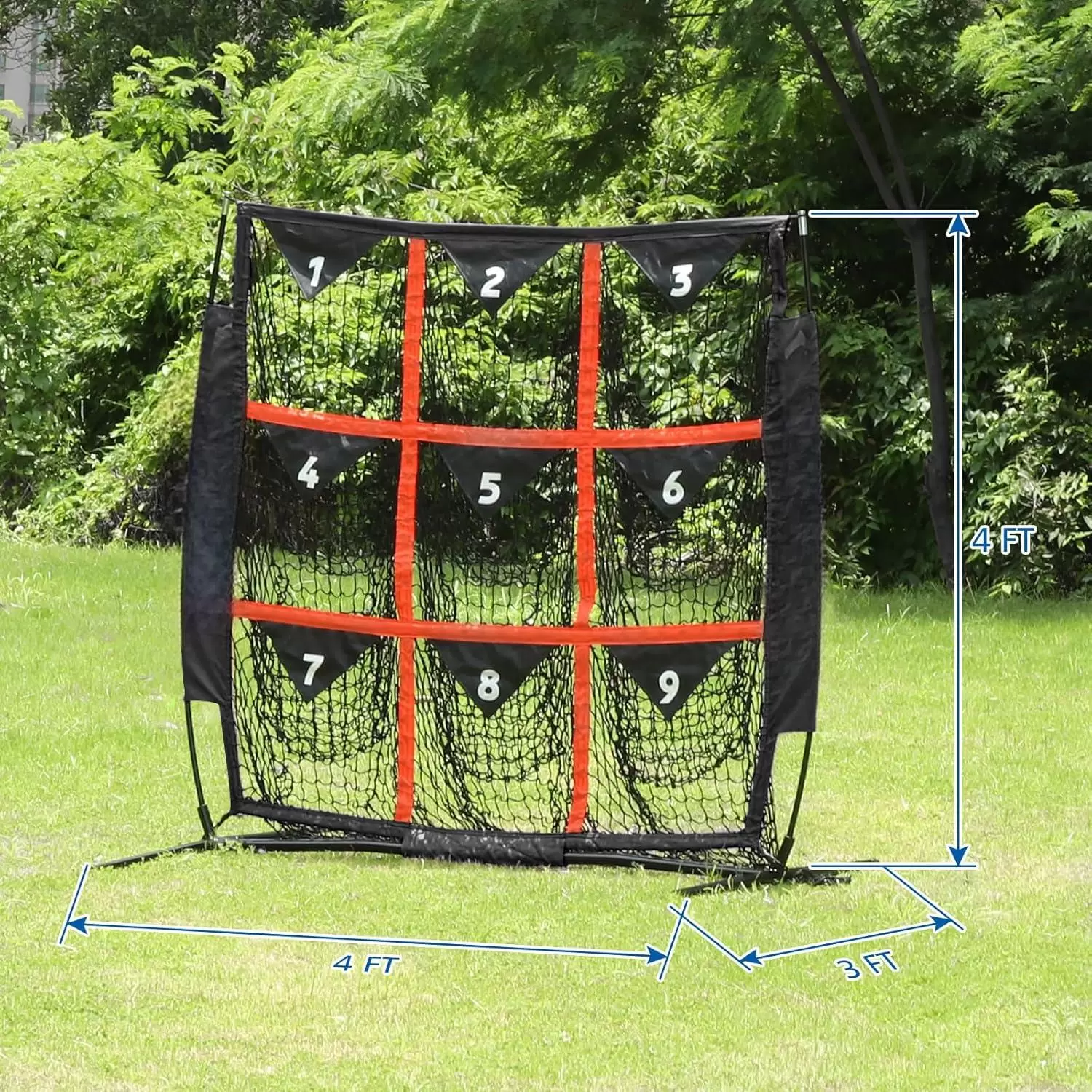 ตาข่ายฝึกซ้อมเบสบอล 9 หลุม ขนาด 4x4 ฟุต