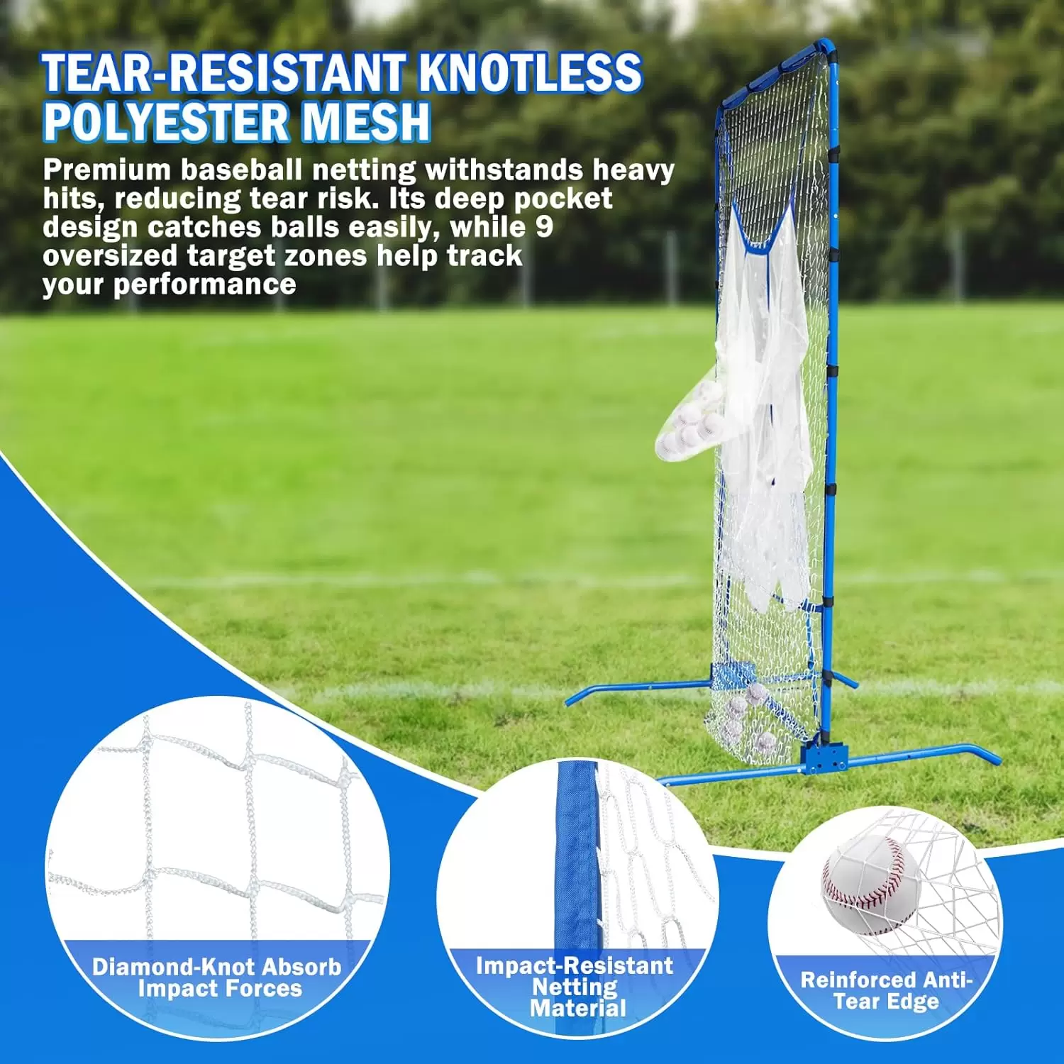 ตาข่ายฝึกขว้างลูกเบสบอลและซอฟต์บอล 9 หลุม