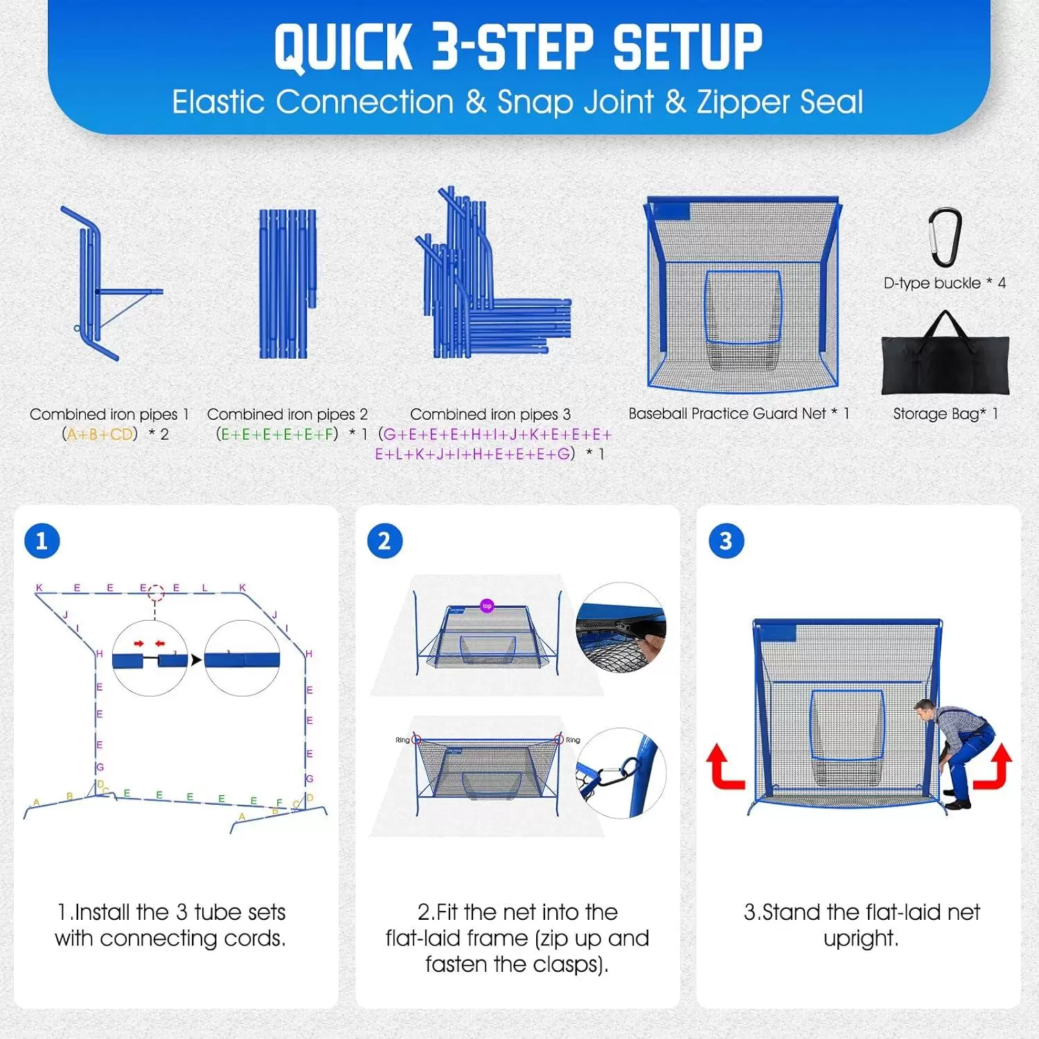 ตาข่ายฝึกซ้อมเบสบอลพร้อมช่องเป้าหมาย