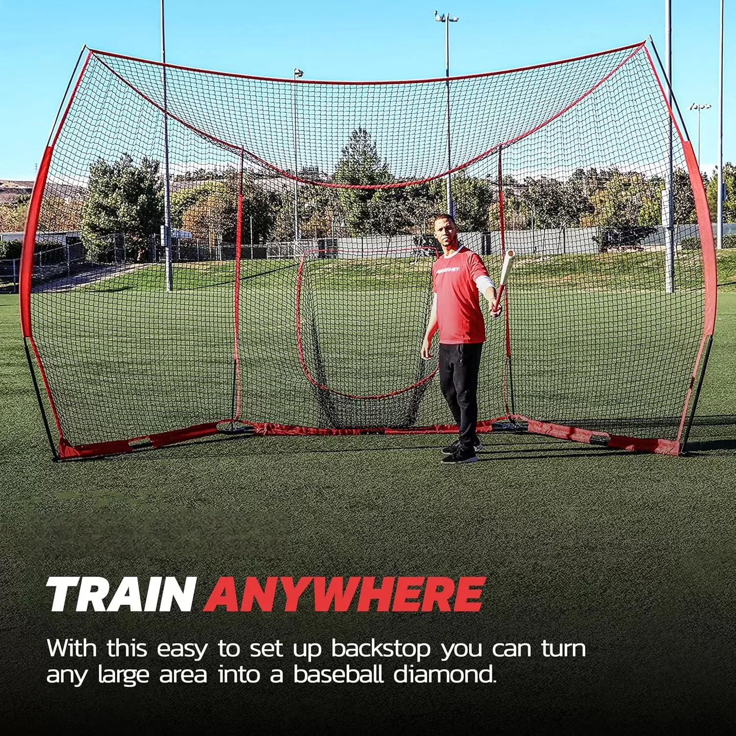 ตาข่ายกั้นหลังสนามเบสบอลและซอฟต์บอล