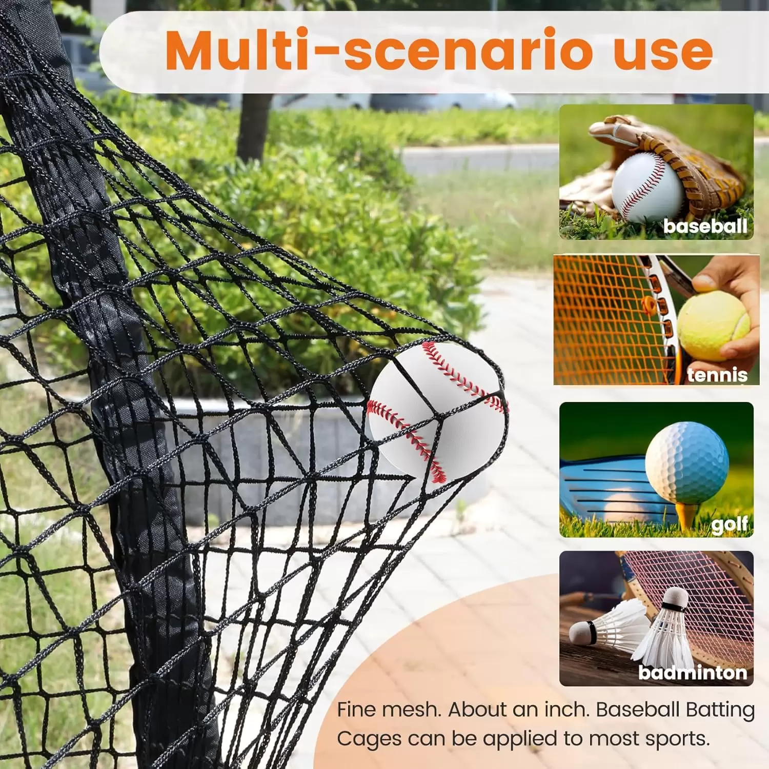 ตาข่ายกรงเบสบอลและซอฟต์บอล