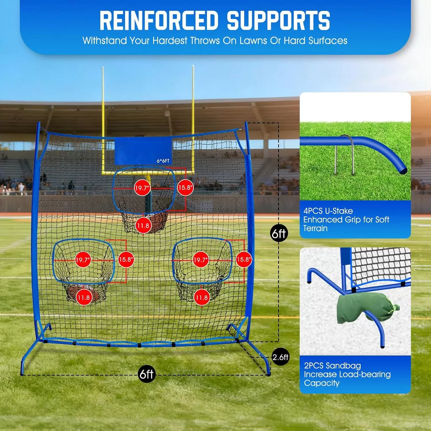 ตาข่ายฝึกซ้อมการขว้างรักบี้ III