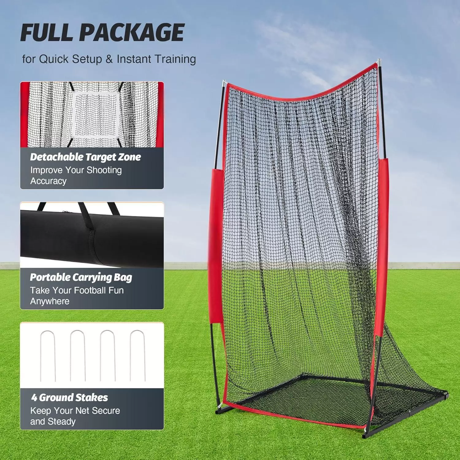 ตาข่ายฝึกซ้อมรักบี้ ขนาด 4x7 ฟุต