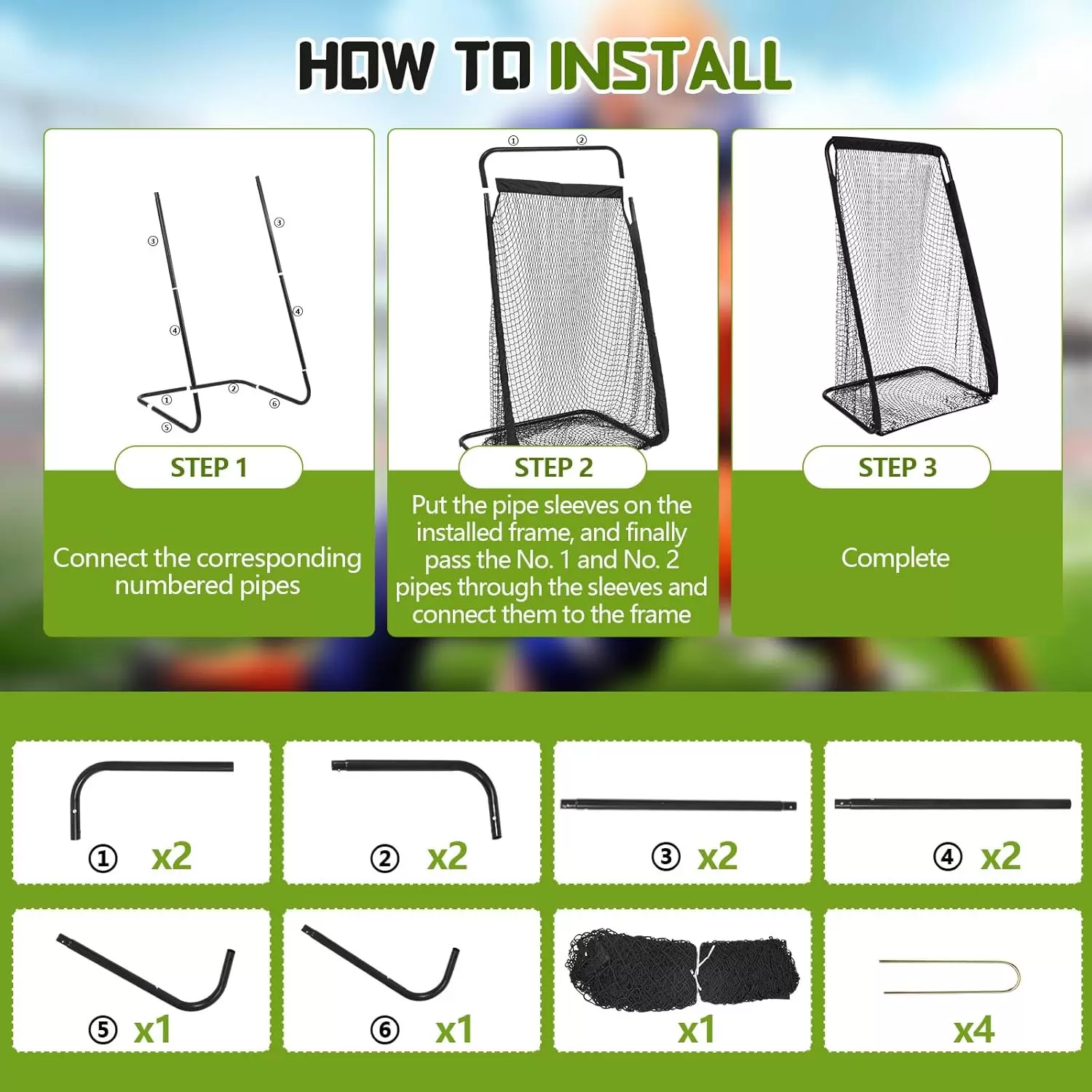 ตาข่ายฝึกซ้อมรักบี้แบบท่อกลมแข็งแรงทนทาน