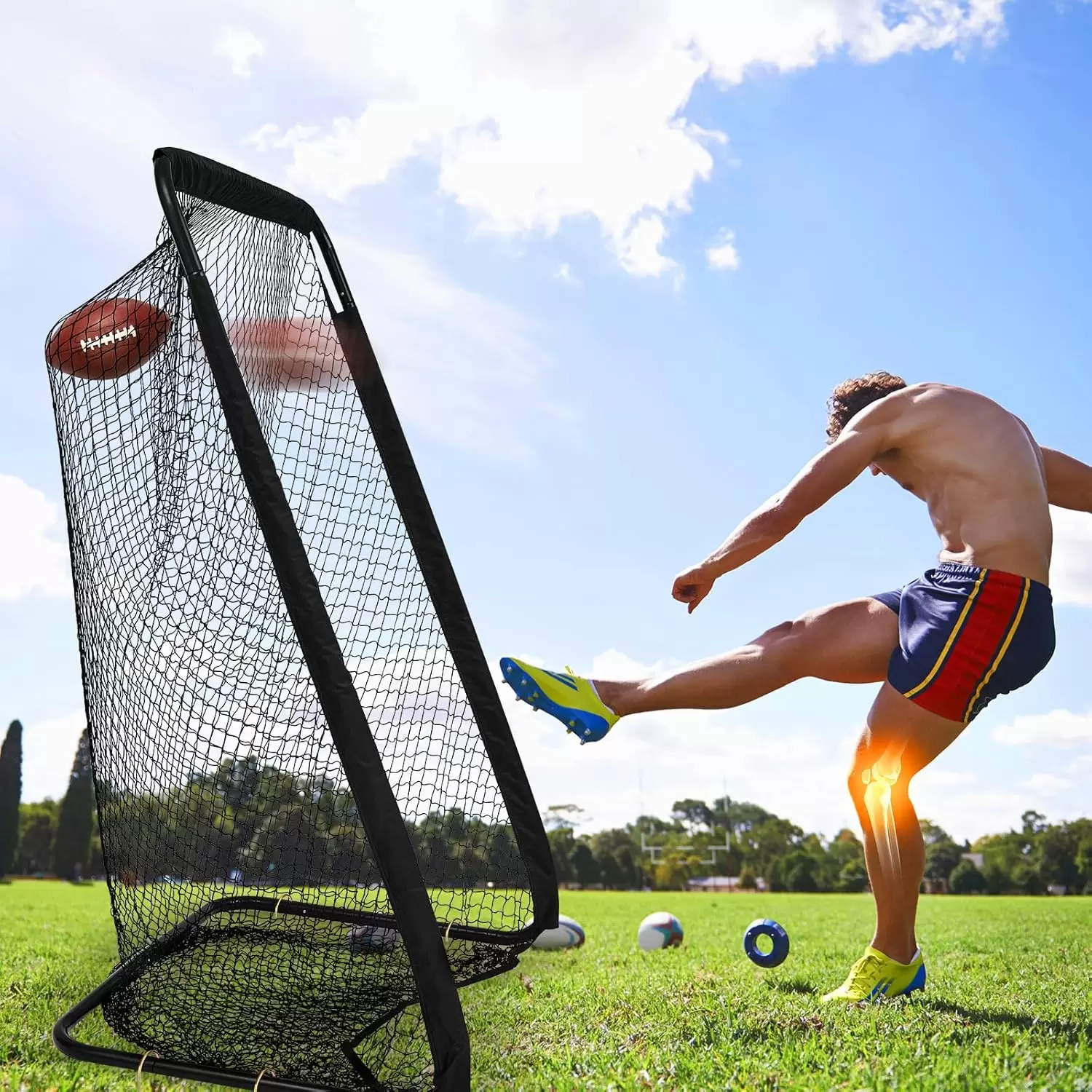 ตาข่ายฝึกซ้อมรักบี้แบบท่อกลมแข็งแรงทนทาน