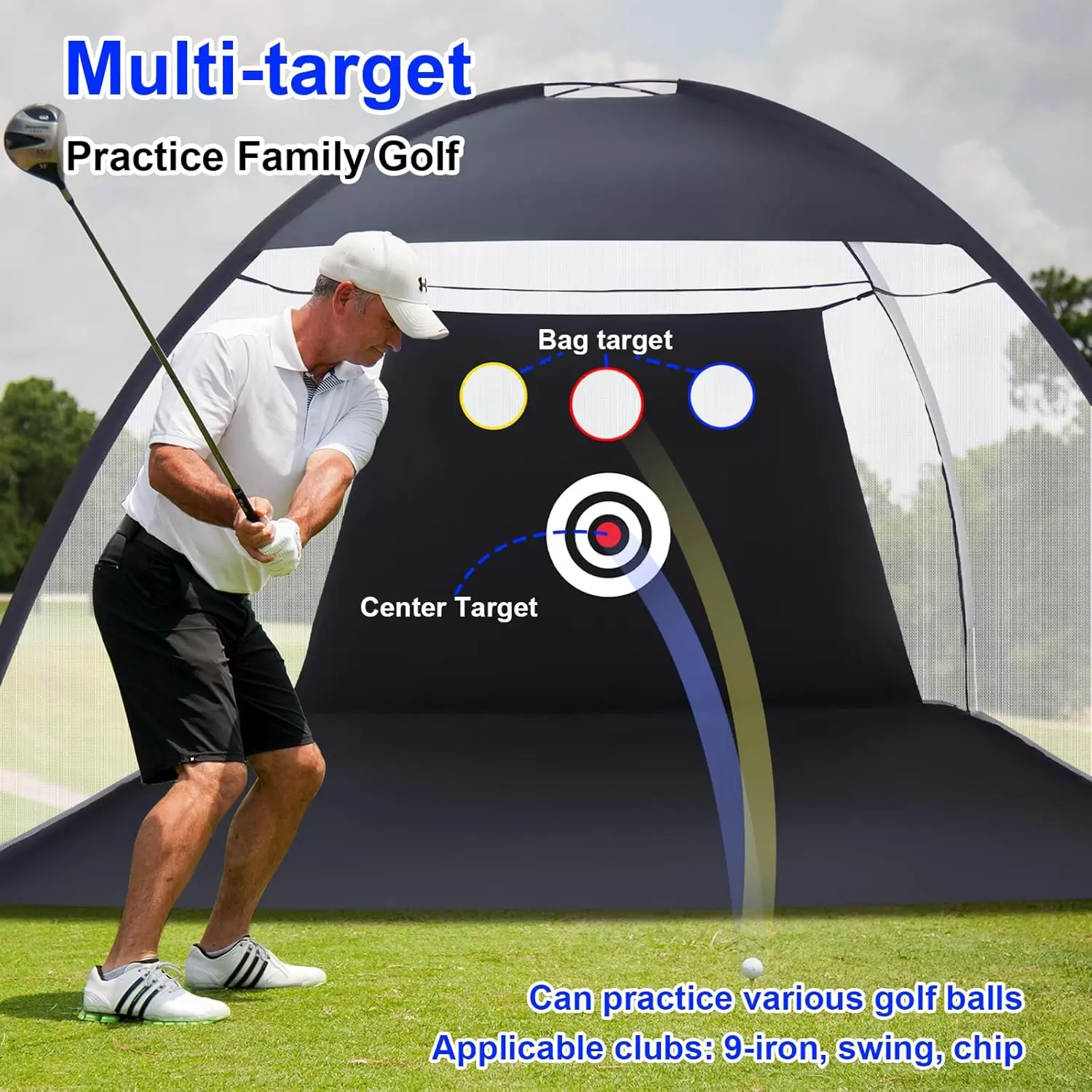 ตาข่ายซ้อมกอล์ฟทรงเต็นท์ &Iota;